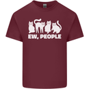 Cats Ew People Funny Mens Cotton T-Shirt Tee Top Maroon