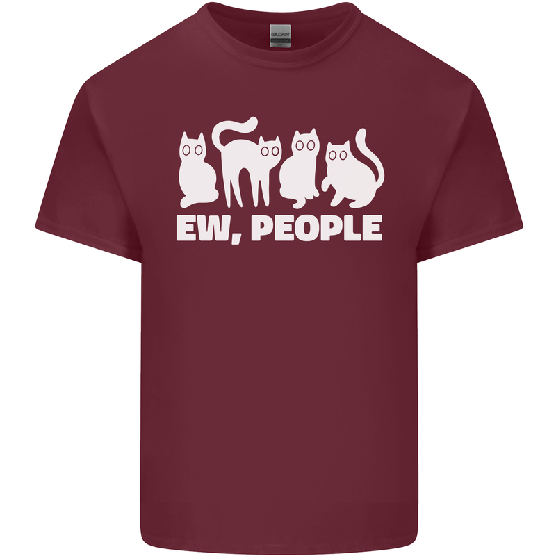 Cats Ew People Funny Mens Cotton T-Shirt Tee Top Maroon