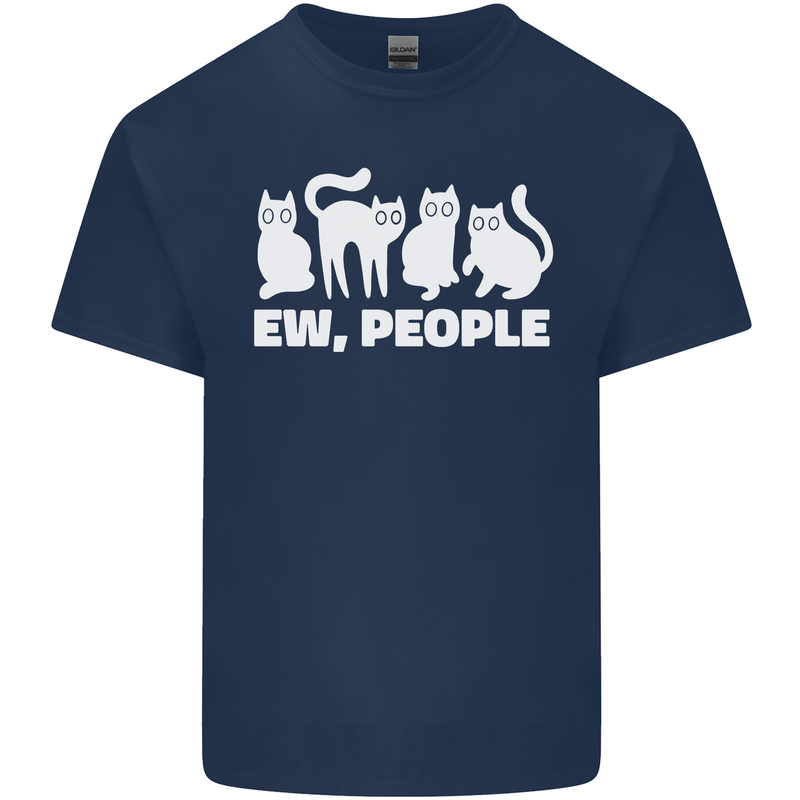 Cats Ew People Funny Mens Cotton T-Shirt Tee Top Navy Blue