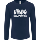 Cats Ew People Funny Mens Long Sleeve T-Shirt Navy Blue