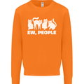 Cats Ew People Funny Mens Sweatshirt Jumper Orange