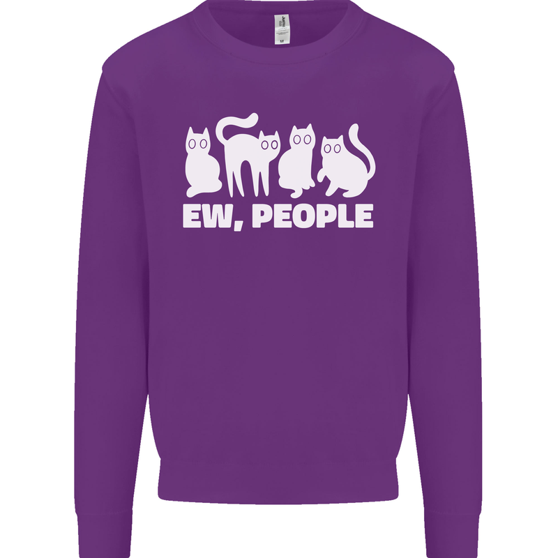 Cats Ew People Funny Mens Sweatshirt Jumper Purple