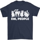 Cats Ew People Funny Mens T-Shirt 100% Cotton Navy Blue
