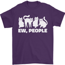 Cats Ew People Funny Mens T-Shirt 100% Cotton Purple