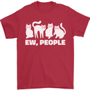 Cats Ew People Funny Mens T-Shirt 100% Cotton Red