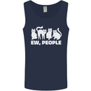 Cats Ew People Funny Mens Vest Tank Top Navy Blue