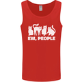 Cats Ew People Funny Mens Vest Tank Top Red