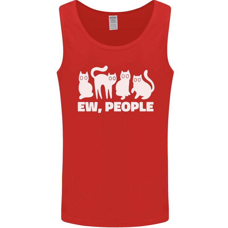 Cats Ew People Funny Mens Vest Tank Top Red
