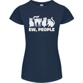 Cats Ew People Funny Womens Petite Cut T-Shirt Navy Blue