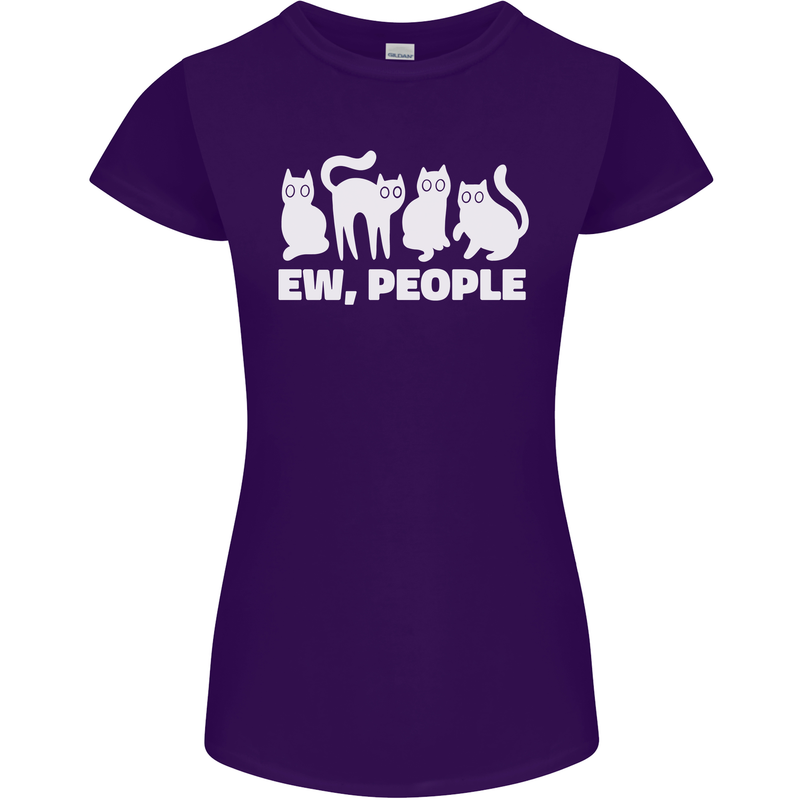Cats Ew People Funny Womens Petite Cut T-Shirt Purple