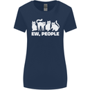 Cats Ew People Funny Womens Wider Cut T-Shirt Navy Blue