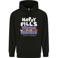 Cats Happy Pills Antidepressant Childrens Kids Hoodie Black