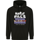 Cats Happy Pills Antidepressant Childrens Kids Hoodie Black