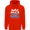 Cats Happy Pills Antidepressant Childrens Kids Hoodie Bright Red