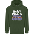 Cats Happy Pills Antidepressant Childrens Kids Hoodie Forest Green