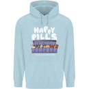 Cats Happy Pills Antidepressant Childrens Kids Hoodie Light Blue