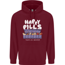 Cats Happy Pills Antidepressant Childrens Kids Hoodie Maroon