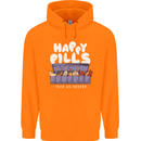 Cats Happy Pills Antidepressant Childrens Kids Hoodie Orange