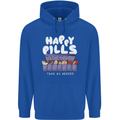 Cats Happy Pills Antidepressant Childrens Kids Hoodie Royal Blue