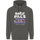 Cats Happy Pills Antidepressant Childrens Kids Hoodie Storm Grey
