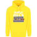 Cats Happy Pills Antidepressant Childrens Kids Hoodie Yellow