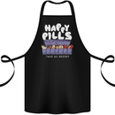 Cats Happy Pills Antidepressant Cotton Apron 100% Organic Black