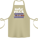 Cats Happy Pills Antidepressant Cotton Apron 100% Organic Khaki