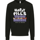Cats Happy Pills Antidepressant Kids Sweatshirt Jumper Black