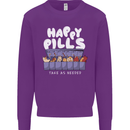 Cats Happy Pills Antidepressant Kids Sweatshirt Jumper Purple