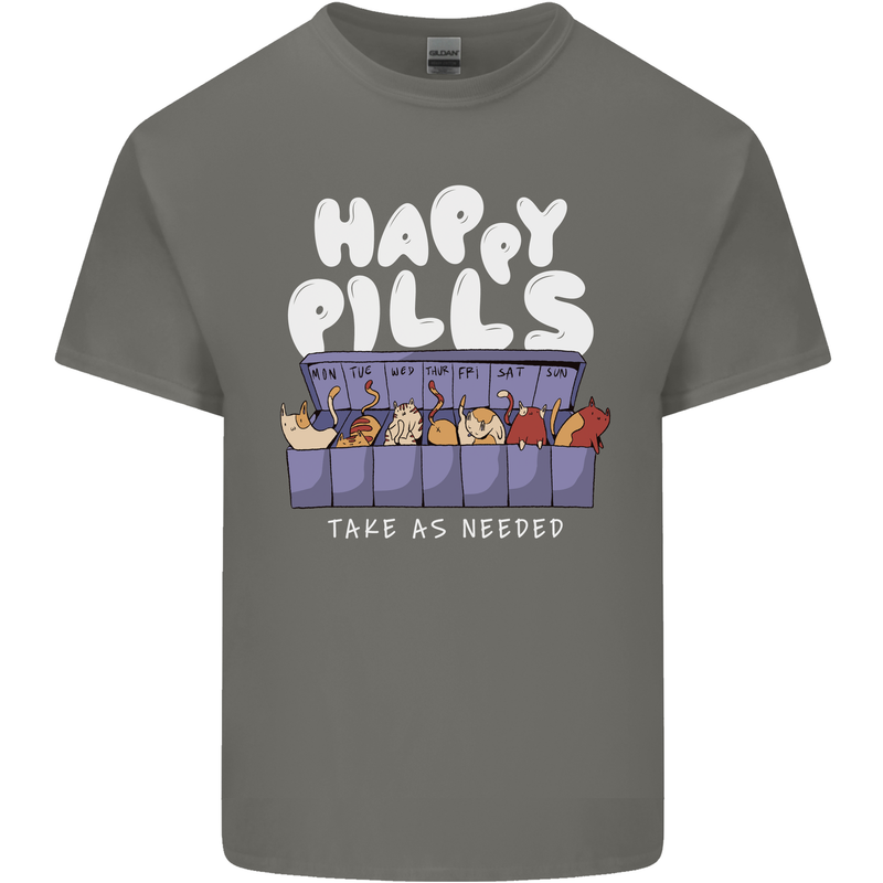 Cats Happy Pills Antidepressant Kids T-Shirt Childrens Charcoal
