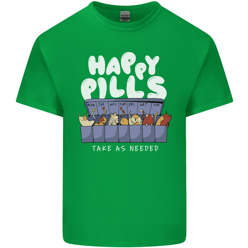 Cats Happy Pills Antidepressant Kids T-Shirt Childrens Irish Green