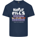 Cats Happy Pills Antidepressant Kids T-Shirt Childrens Navy Blue