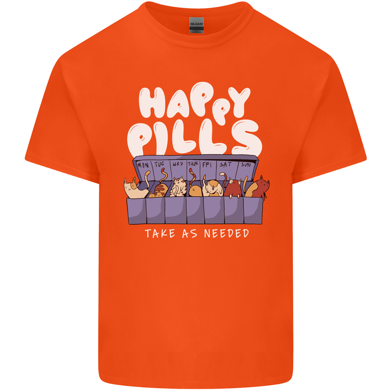 Cats Happy Pills Antidepressant Kids T-Shirt Childrens Orange