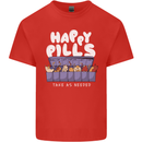 Cats Happy Pills Antidepressant Kids T-Shirt Childrens Red