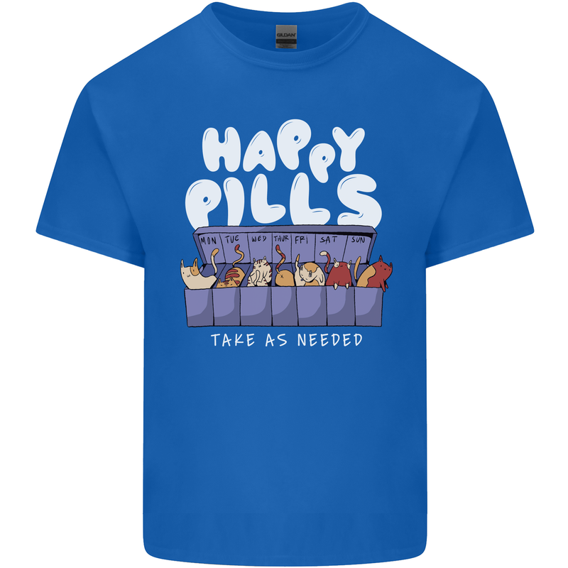 Cats Happy Pills Antidepressant Kids T-Shirt Childrens Royal Blue