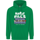Cats Happy Pills Antidepressant Mens 80% Cotton Hoodie Irish Green