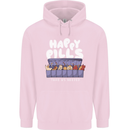 Cats Happy Pills Antidepressant Mens 80% Cotton Hoodie Light Pink