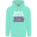 Cats Happy Pills Antidepressant Mens 80% Cotton Hoodie Peppermint