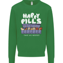 Cats Happy Pills Antidepressant Mens Sweatshirt Jumper Irish Green