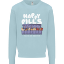 Cats Happy Pills Antidepressant Mens Sweatshirt Jumper Light Blue