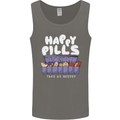 Cats Happy Pills Antidepressant Mens Vest Tank Top Charcoal