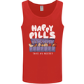 Cats Happy Pills Antidepressant Mens Vest Tank Top Red