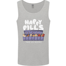 Cats Happy Pills Antidepressant Mens Vest Tank Top Sports Grey