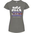 Cats Happy Pills Antidepressant Womens Petite Cut T-Shirt Charcoal