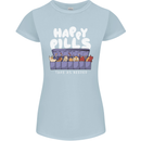 Cats Happy Pills Antidepressant Womens Petite Cut T-Shirt Light Blue
