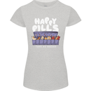 Cats Happy Pills Antidepressant Womens Petite Cut T-Shirt Sports Grey