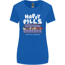 Cats Happy Pills Antidepressant Womens Wider Cut T-Shirt Royal Blue