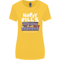 Cats Happy Pills Antidepressant Womens Wider Cut T-Shirt Yellow
