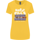 Cats Happy Pills Antidepressant Womens Wider Cut T-Shirt Yellow