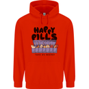 Cats Happy Pills Funny Feline Childrens Kids Hoodie Bright Red